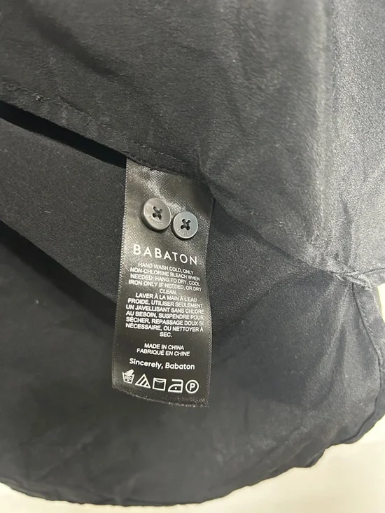 Babaton Black Silk Relaxed Fit Collared Shirt - Picture 6 of 7